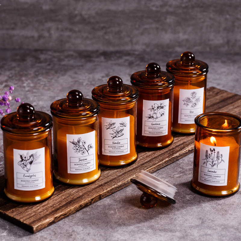 Scented Candle Luxury - Vintage Glazen Pot Geurkaars Essentiële Oliën
