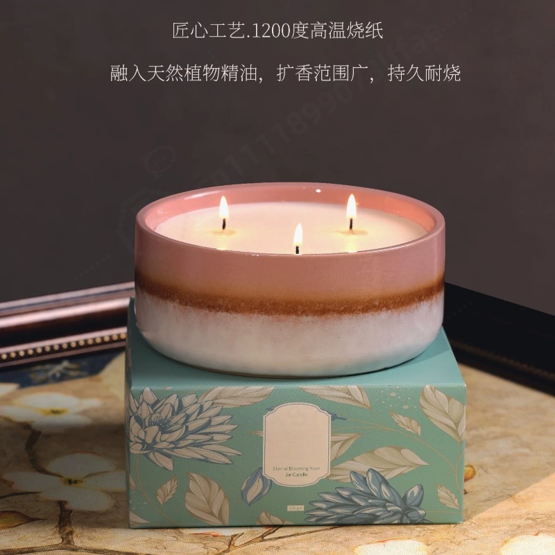 Scented Candle Luxury - Grote keramische pot met geurkaars in